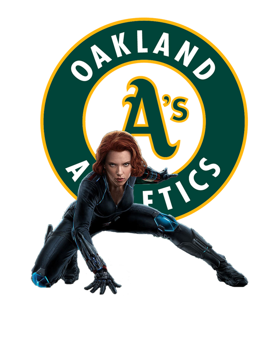 Oakland Athletics Black Widow Logo vinyl decal